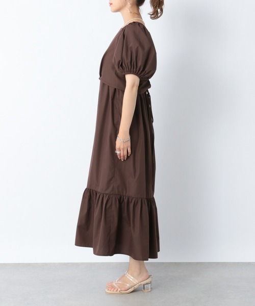 Heather（ヘザー）の「バックシャンコットン混ワンピースセット2P　956613（ワンピース・レディース・ホワイト/ブラック/ブラウン・FREE）」の10枚目の写真