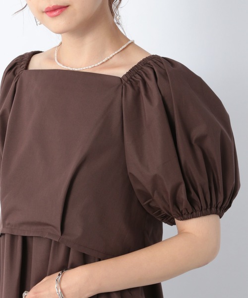 Heather（ヘザー）の「バックシャンコットン混ワンピースセット2P　956613（ワンピース・レディース・ホワイト/ブラック/ブラウン・FREE）」の13枚目の写真