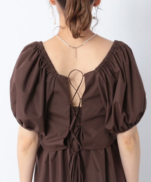 Heather（ヘザー）の「バックシャンコットン混ワンピースセット2P　956613（ワンピース・レディース・ホワイト/ブラック/ブラウン・FREE）」の14枚目の写真