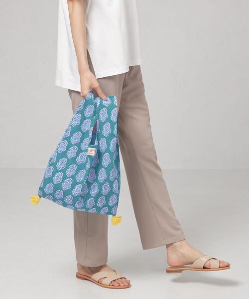 THE STATION STORE（ザ ステーション ストア）の「＜RICHE＞IND タッセル マルシェバッグ（エコバッグ/サブバッグ・レディース・ピンク/ターコイズブルー/ライトブルー・FREE）」の3枚目の写真