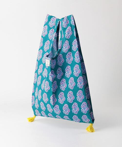 THE STATION STORE（ザ ステーション ストア）の「＜RICHE＞IND タッセル マルシェバッグ（エコバッグ/サブバッグ・レディース・ピンク/ターコイズブルー/ライトブルー・FREE）」の4枚目の写真