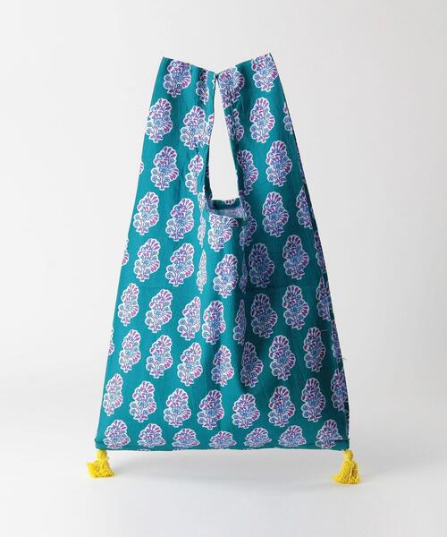 THE STATION STORE（ザ ステーション ストア）の「＜RICHE＞IND タッセル マルシェバッグ（エコバッグ/サブバッグ・レディース・ピンク/ターコイズブルー/ライトブルー・FREE）」の5枚目の写真