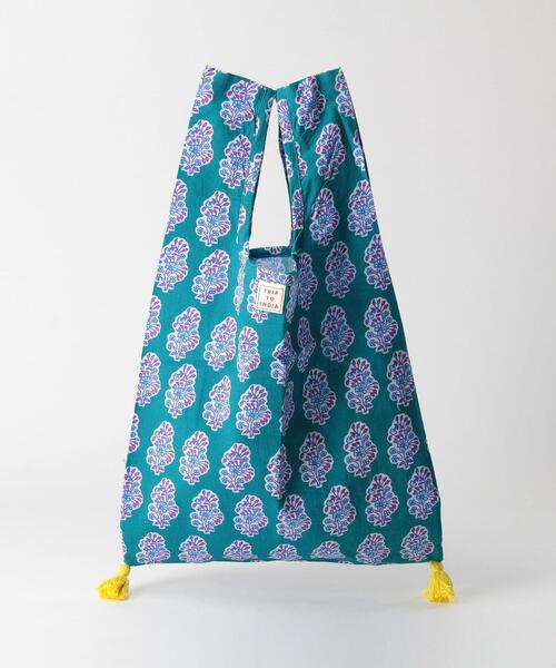 THE STATION STORE（ザ ステーション ストア）の「＜RICHE＞IND タッセル マルシェバッグ（エコバッグ/サブバッグ・レディース・ピンク/ターコイズブルー/ライトブルー・FREE）」の7枚目の写真