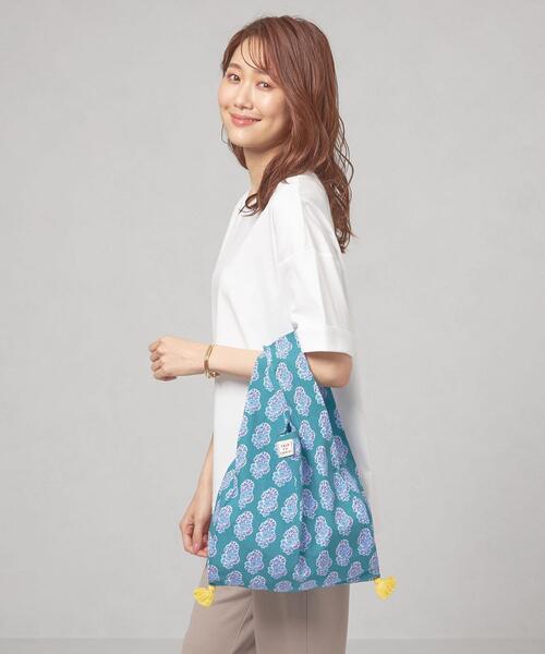 THE STATION STORE（ザ ステーション ストア）の「＜RICHE＞IND タッセル マルシェバッグ（エコバッグ/サブバッグ・レディース・ピンク/ターコイズブルー/ライトブルー・FREE）」の8枚目の写真