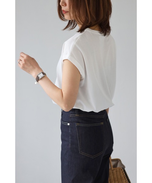 Bonjour Sagan(ボンジュールサガン)の「コットンノースリーブ(Tシャツ/カットソー・レディース・ホワイト/チャコールグレー/ブラック/グレイッシュベージュ・FREE)」の17枚目の写真