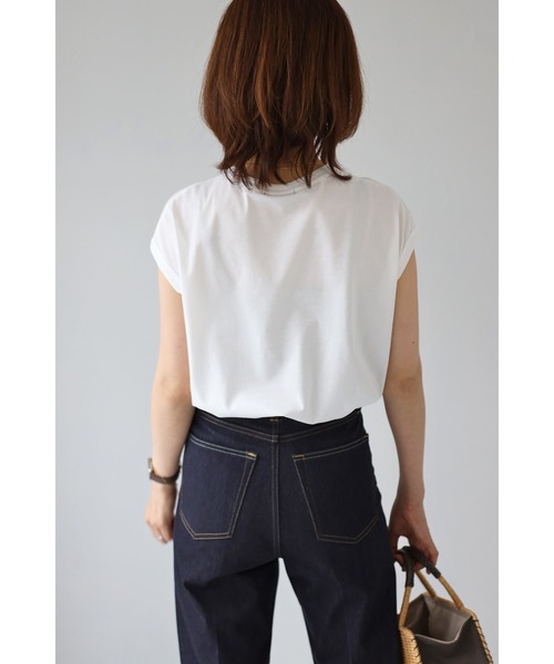 Bonjour Sagan(ボンジュールサガン)の「コットンノースリーブ(Tシャツ/カットソー・レディース・ホワイト/チャコールグレー/ブラック/グレイッシュベージュ・FREE)」の19枚目の写真