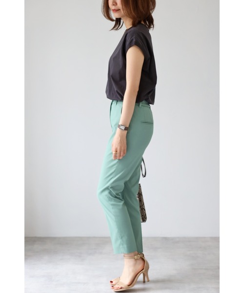 Bonjour Sagan(ボンジュールサガン)の「コットンノースリーブ(Tシャツ/カットソー・レディース・ホワイト/チャコールグレー/ブラック/グレイッシュベージュ・FREE)」の21枚目の写真