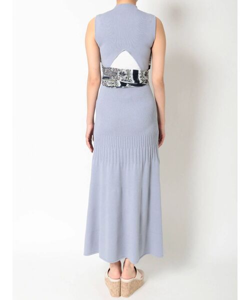 MERCURYDUO（マーキュリーデュオ）の「スカーフビスチェ付ニットロングワンピース（ワンピース・レディース・ブラック/ブルー/ベージュ・FREE）」の8枚目の写真
