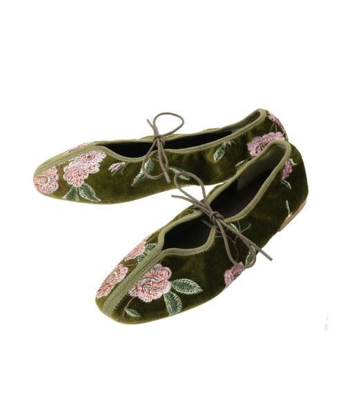 merry jenny（メリージェニー）の「flower刺繍リボンフラットシューズ（その他シューズ・レディース・ブラック/グリーン/ボルドー・MEDIUM/LARGE）」の8枚目の写真