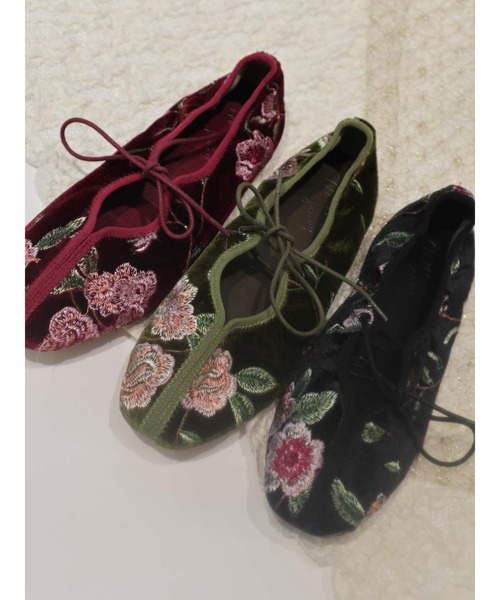 merry jenny（メリージェニー）の「flower刺繍リボンフラットシューズ（その他シューズ・レディース・ブラック/グリーン/ボルドー・MEDIUM/LARGE）」の12枚目の写真