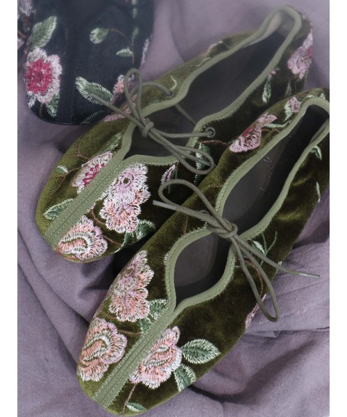 merry jenny（メリージェニー）の「flower刺繍リボンフラットシューズ（その他シューズ・レディース・ブラック/グリーン/ボルドー・MEDIUM/LARGE）」の15枚目の写真