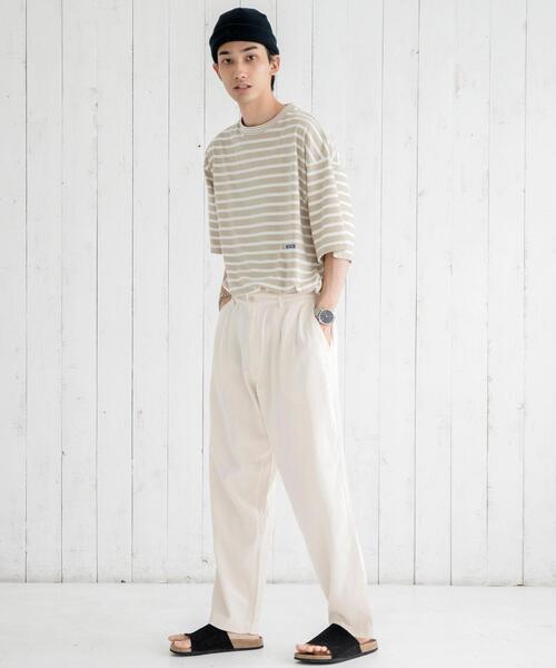 coen（コーエン）の「2タックワイドテーパードパンツ（その他パンツ・メンズ・ホワイト/ブラック/ベージュ・SMALL/MEDIUM/LARGE/X-LARGE）」の6枚目の写真