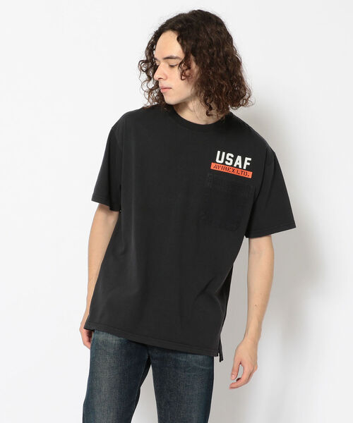 AVIREX（アヴィレックス）の「フェードウォッシュ ポケットTシャツ/S/S FADE WASH POCKET T-SHIRT/アヴィレックス/AVIREX（Tシャツ/カットソー・メンズ・ネイビー/オフホワイト/ブラック/カモフラージュ・XX-LARGE/X-LARGE/LARGE/MEDIUM）」の6枚目の写真