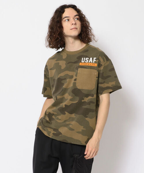 AVIREX（アヴィレックス）の「フェードウォッシュ ポケットTシャツ/S/S FADE WASH POCKET T-SHIRT/アヴィレックス/AVIREX（Tシャツ/カットソー・メンズ・ネイビー/オフホワイト/ブラック/カモフラージュ・XX-LARGE/X-LARGE/LARGE/MEDIUM）」の7枚目の写真
