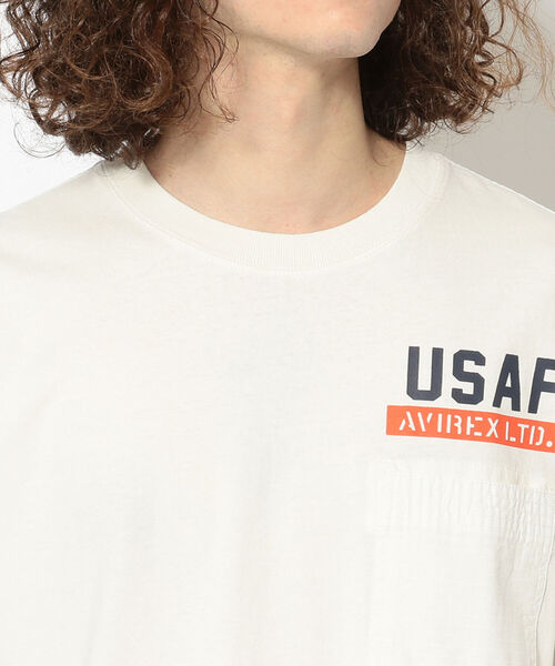 AVIREX（アヴィレックス）の「フェードウォッシュ ポケットTシャツ/S/S FADE WASH POCKET T-SHIRT/アヴィレックス/AVIREX（Tシャツ/カットソー・メンズ・ネイビー/オフホワイト/ブラック/カモフラージュ・XX-LARGE/X-LARGE/LARGE/MEDIUM）」の10枚目の写真