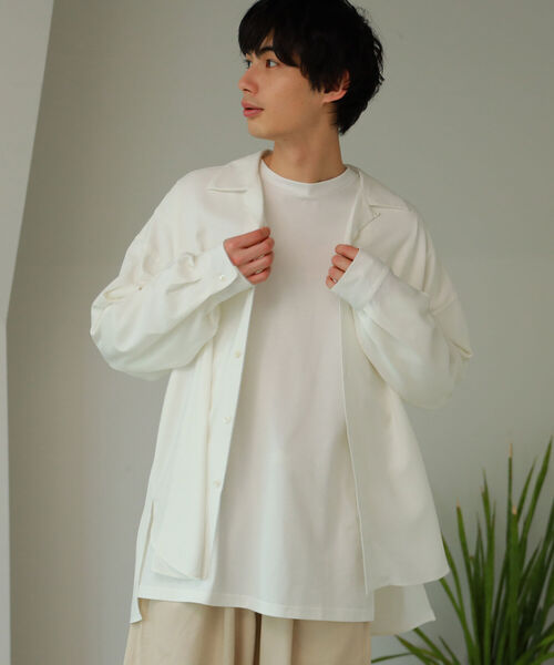 BeAMS DOT(ビームスドット)の「BeAMS DOT / プレーン オープンカラーシャツ(シャツ/ブラウス・メンズ・ホワイト/ベージュ・MEDIUM/LARGE)」の1枚目の写真