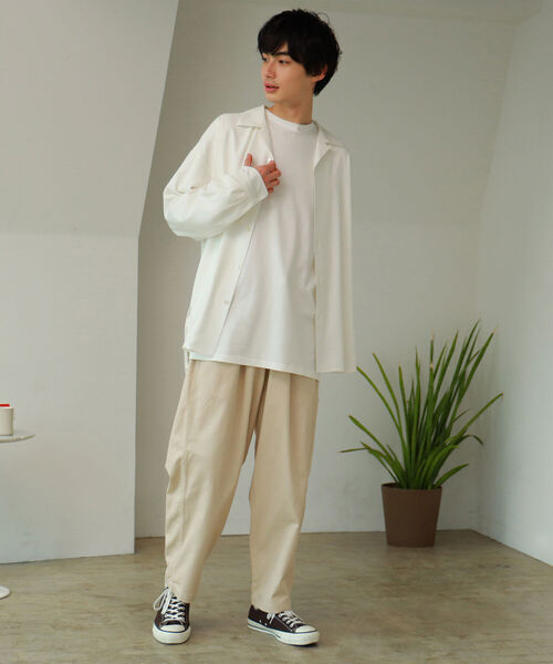 BeAMS DOT(ビームスドット)の「BeAMS DOT / プレーン オープンカラーシャツ(シャツ/ブラウス・メンズ・ホワイト/ベージュ・MEDIUM/LARGE)」の4枚目の写真