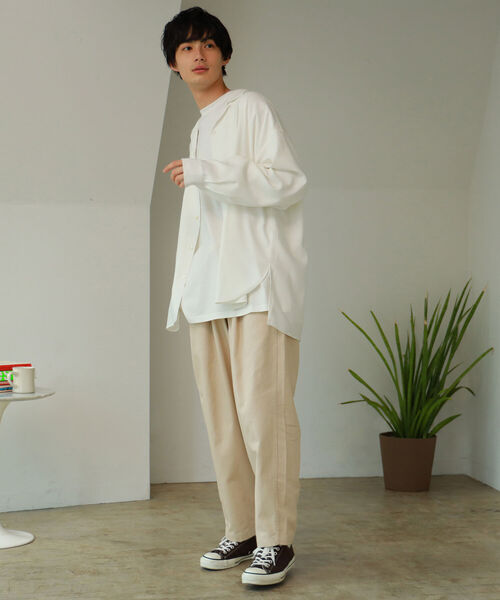 BeAMS DOT(ビームスドット)の「BeAMS DOT / プレーン オープンカラーシャツ(シャツ/ブラウス・メンズ・ホワイト/ベージュ・MEDIUM/LARGE)」の5枚目の写真