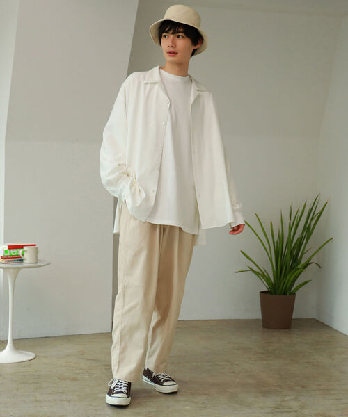 BeAMS DOT(ビームスドット)の「BeAMS DOT / プレーン オープンカラーシャツ(シャツ/ブラウス・メンズ・ホワイト/ベージュ・MEDIUM/LARGE)」の7枚目の写真