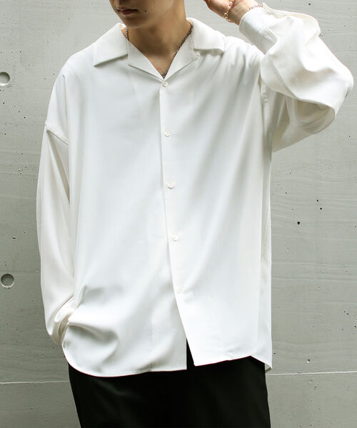 BeAMS DOT(ビームスドット)の「BeAMS DOT / プレーン オープンカラーシャツ(シャツ/ブラウス・メンズ・ホワイト/ベージュ・MEDIUM/LARGE)」の12枚目の写真