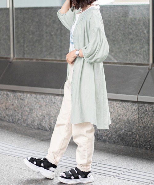 PairPair（ペアペア）の「シアーチュニックシャツ（シャツ/ブラウス・レディース・オフホワイト/ライトグリーン・FREE）」の18枚目の写真