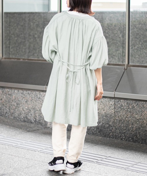 PairPair（ペアペア）の「シアーチュニックシャツ（シャツ/ブラウス・レディース・オフホワイト/ライトグリーン・FREE）」の19枚目の写真