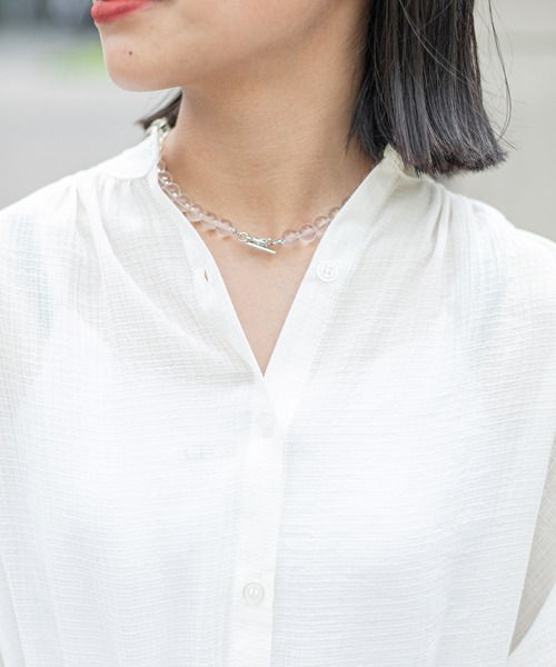 PairPair（ペアペア）の「シアーチュニックシャツ（シャツ/ブラウス・レディース・オフホワイト/ライトグリーン・FREE）」の21枚目の写真