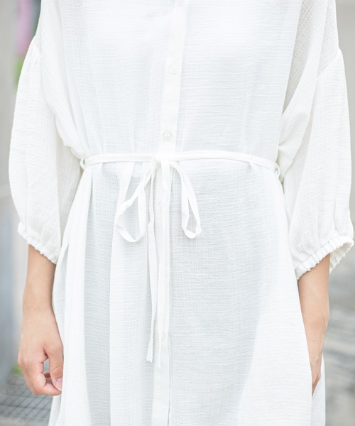 PairPair（ペアペア）の「シアーチュニックシャツ（シャツ/ブラウス・レディース・オフホワイト/ライトグリーン・FREE）」の22枚目の写真