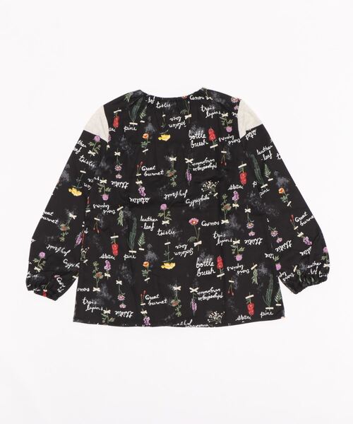 trois lapins kp(トロワラパンケーピー)の「フラワー&ロゴ オリジナルプリントのチュニック(140-150cm)(チュニック・キッズ・ブラック・150cm/140cm)」の5枚目の写真