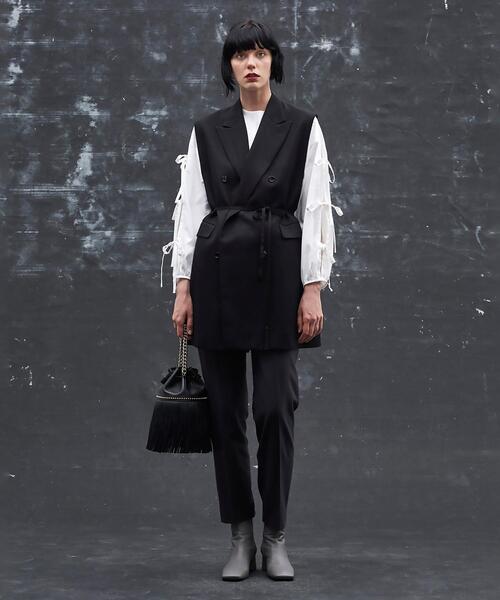 ドゥロワー drawerダウンブゥーデットロングジレメベストコート Drawer