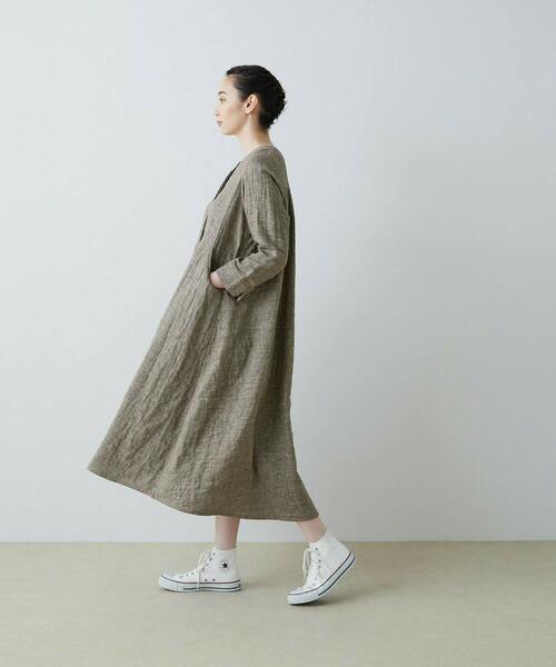 conges payes ADIEU TRISTESSE（コンジェ ペイエ アデュートリステス）の「ガーゼフレアーワンピース（ワンピース・レディース・ブラック/ベージュ系その他・38）」の5枚目の写真