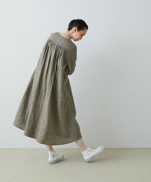 conges payes ADIEU TRISTESSE（コンジェ ペイエ アデュートリステス）の「ガーゼフレアーワンピース（ワンピース・レディース・ブラック/ベージュ系その他・38）」の6枚目の写真