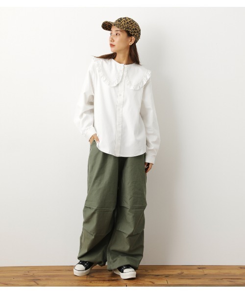 RODEO CROWNS WIDE BOWL（ロデオクラウンズワイドボウル）の「ﾋﾞｯｸﾞｶﾗｰﾌﾞﾗｳｽ（シャツ/ブラウス・レディース・オフホワイト/ブルー/イエロー系その他・FREE）」の4枚目の写真