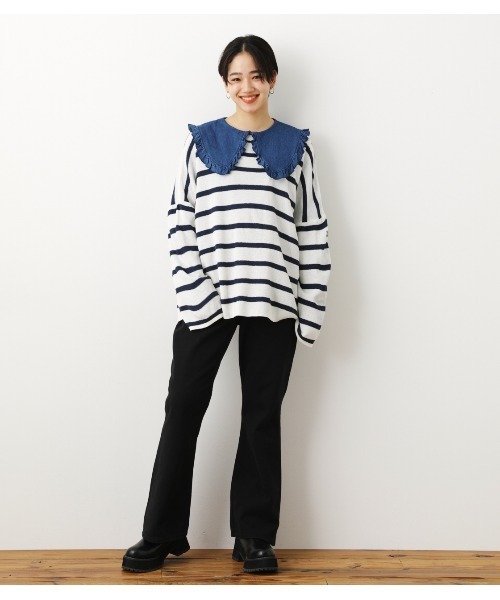 RODEO CROWNS WIDE BOWL（ロデオクラウンズワイドボウル）の「ﾋﾞｯｸﾞｶﾗｰﾌﾞﾗｳｽ（シャツ/ブラウス・レディース・オフホワイト/ブルー/イエロー系その他・FREE）」の5枚目の写真