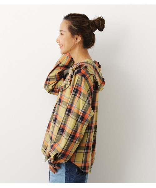 RODEO CROWNS WIDE BOWL（ロデオクラウンズワイドボウル）の「ﾋﾞｯｸﾞｶﾗｰﾌﾞﾗｳｽ（シャツ/ブラウス・レディース・オフホワイト/ブルー/イエロー系その他・FREE）」の18枚目の写真