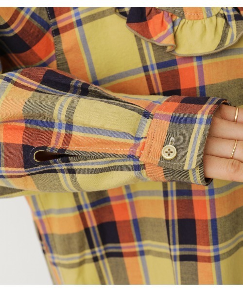 RODEO CROWNS WIDE BOWL（ロデオクラウンズワイドボウル）の「ﾋﾞｯｸﾞｶﾗｰﾌﾞﾗｳｽ（シャツ/ブラウス・レディース・オフホワイト/ブルー/イエロー系その他・FREE）」の9枚目の写真