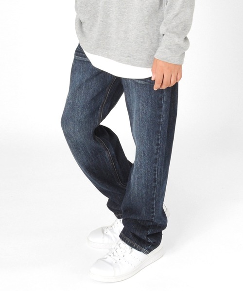 GLAZOS（グラソス）の「[ストレート]ヴィンテージ加工デニムパンツ（デニムパンツ・キッズ・インディゴブルー/ブルー・130cm/140cm/150cm/160cm/170cm）」の2枚目の写真