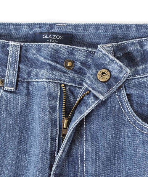 GLAZOS（グラソス）の「[ストレート]ヴィンテージ加工デニムパンツ（デニムパンツ・キッズ・インディゴブルー/ブルー・130cm/140cm/150cm/160cm/170cm）」の4枚目の写真