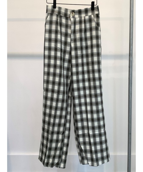 ulu(ウル)の「Check design straight wide pants(その他パンツ・レディース・ブラック/グリーン・FREE)」の12枚目の写真