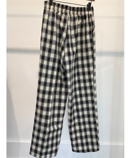 ulu(ウル)の「Check design straight wide pants(その他パンツ・レディース・ブラック/グリーン・FREE)」の6枚目の写真