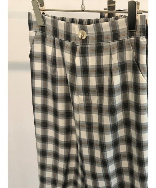 ulu(ウル)の「Check design straight wide pants(その他パンツ・レディース・ブラック/グリーン・FREE)」の14枚目の写真