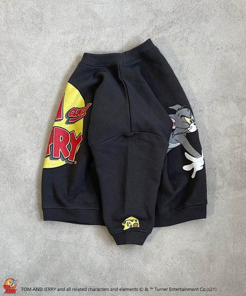 Tom＆Jerry（トムアンドジェリー）の「【トムとジェリー】別注プリントトレーナー（80～150cm）（スウェット・キッズ・グリーン/ライトピンク/チャコール・90/100/110/120/80/130/95/140/150）」の7枚目の写真