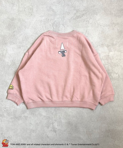 Tom＆Jerry（トムアンドジェリー）の「【トムとジェリー】別注プリントトレーナー（80～150cm）（スウェット・キッズ・グリーン/ライトピンク/チャコール・90/100/110/120/80/130/95/140/150）」の6枚目の写真