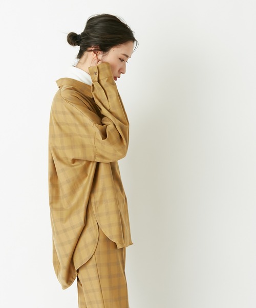 CIAOPANIC（チャオパニック）の「■カスレチェックシャツジャケット/セットアップ着用可（セットアップ・レディース・ブラウン/イエロー・FREE）」の17枚目の写真
