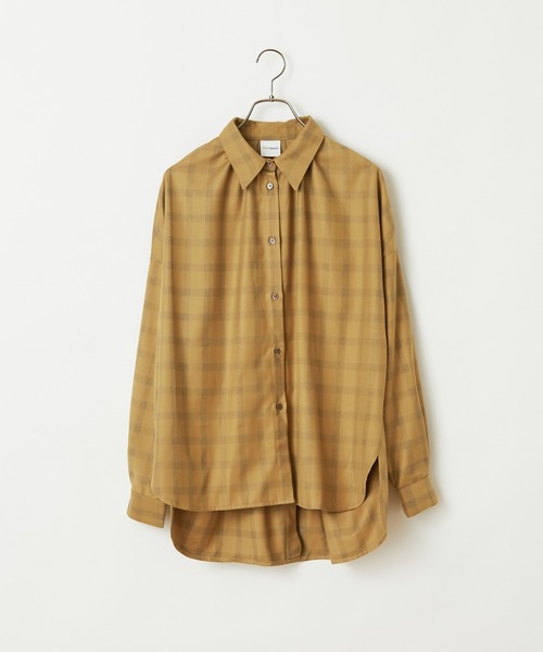 CIAOPANIC（チャオパニック）の「■カスレチェックシャツジャケット/セットアップ着用可（セットアップ・レディース・ブラウン/イエロー・FREE）」の7枚目の写真