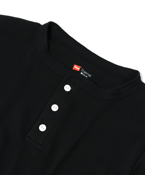 HANES（ヘインズ）の「メンズ ヘインズ ヘンリーネック サーマル Hanes L/S Thermal 14-152H（その他アンダーウェア/インナー・メンズ・ブラック/グレー/ホワイト・LARGE/MEDIUM）」の5枚目の写真