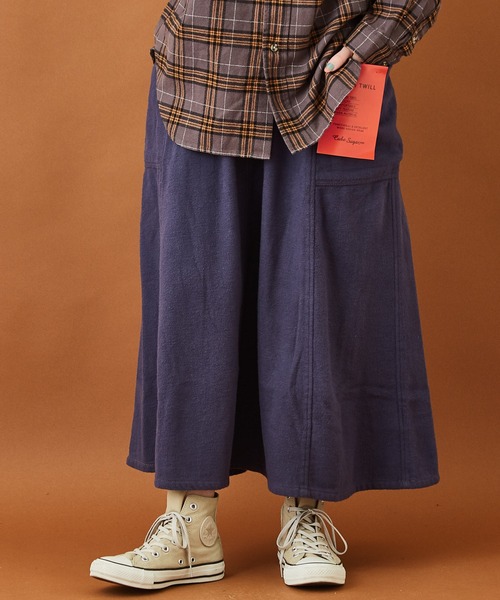 CUBE SUGAR（キューブシュガー）の「ウォームツイル サイドポケット スカート（スカート・レディース・ナチュラル/ダークパープル/カーキ/ブラウン・M）」の4枚目の写真