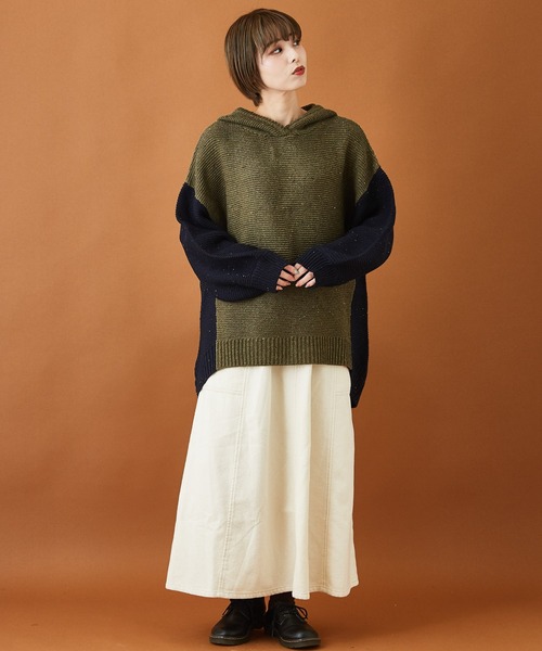 CUBE SUGAR（キューブシュガー）の「ウォームツイル サイドポケット スカート（スカート・レディース・ナチュラル/ダークパープル/カーキ/ブラウン・M）」の15枚目の写真