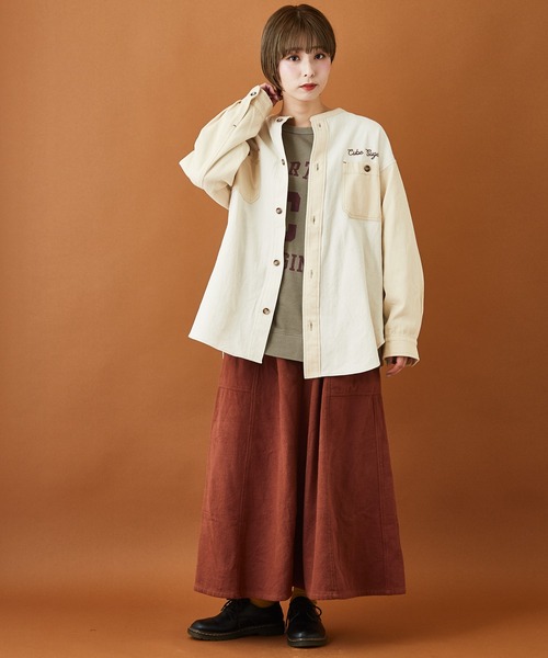 CUBE SUGAR（キューブシュガー）の「ウォームツイル サイドポケット スカート（スカート・レディース・ナチュラル/ダークパープル/カーキ/ブラウン・M）」の16枚目の写真