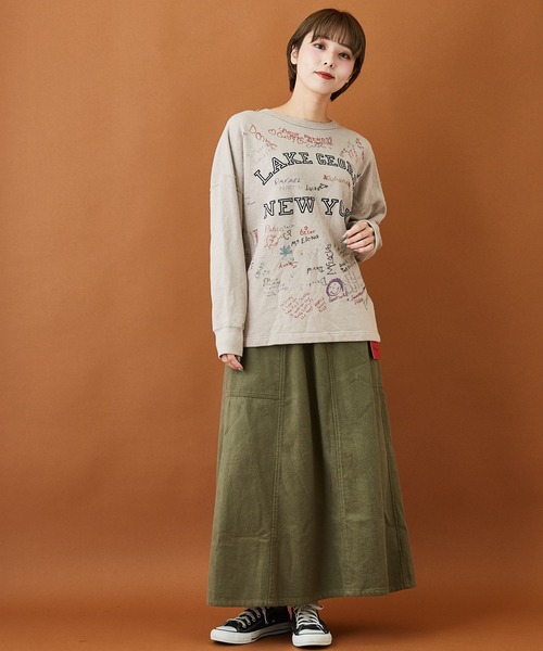 CUBE SUGAR（キューブシュガー）の「ウォームツイル サイドポケット スカート（スカート・レディース・ナチュラル/ダークパープル/カーキ/ブラウン・M）」の8枚目の写真